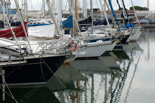 Marina with yachts and boats