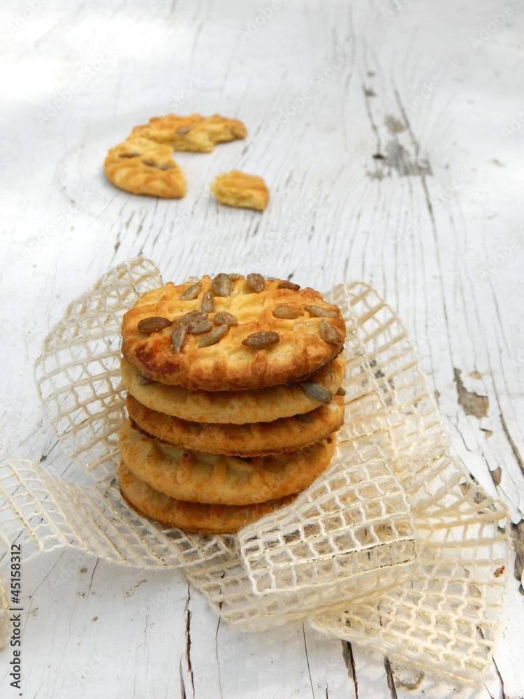 Shortbread cookies with sunflower seeds