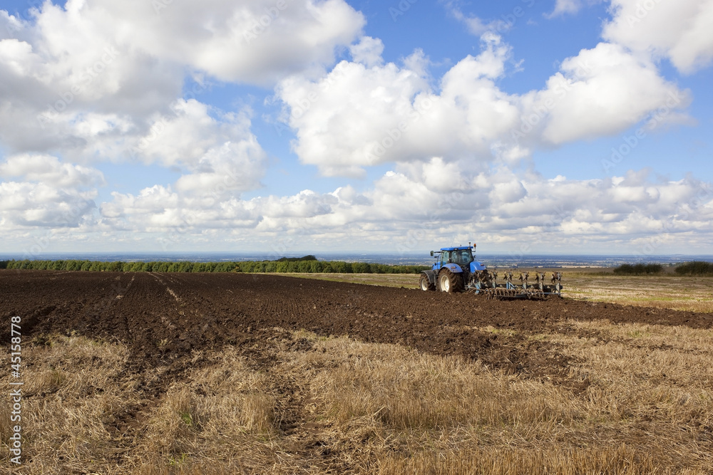 Fototapeta premium agricultural scene with tractor