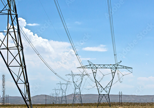 Energy Transmission Lines Across Desert