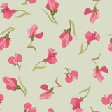 floral seamless pattern with pink and lilac flowers