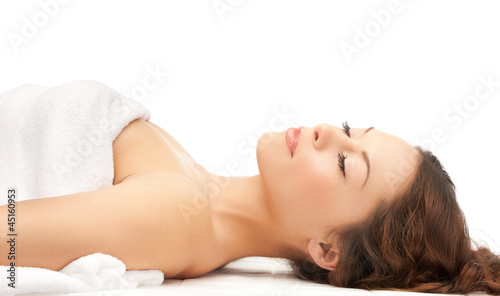 beautiful woman in spa salon