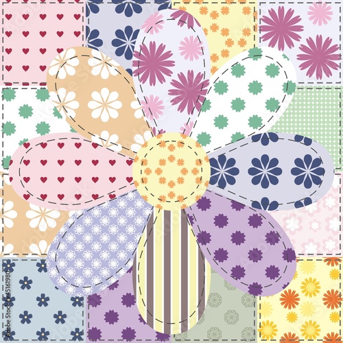 patchwork background with different patterns