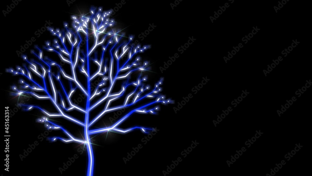 Growing up tree decorative animated