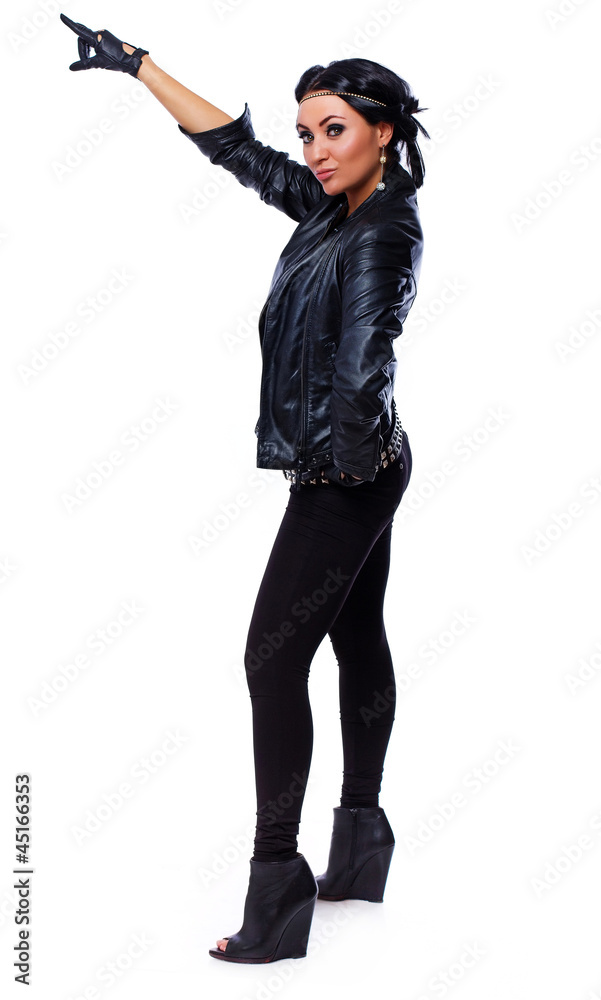 Portrait of beautiful girl posing on white background Portrait of beautiful girl posing on white background