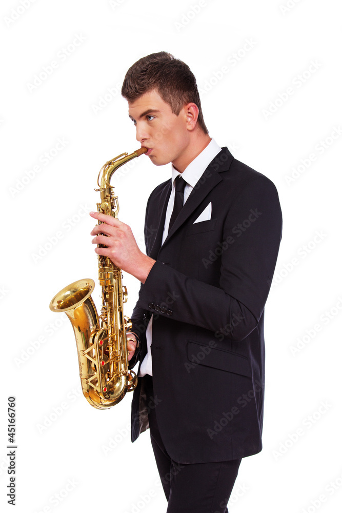 Fototapeta premium A musician with a saxophone