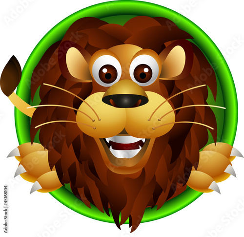 cute lion head cartoon