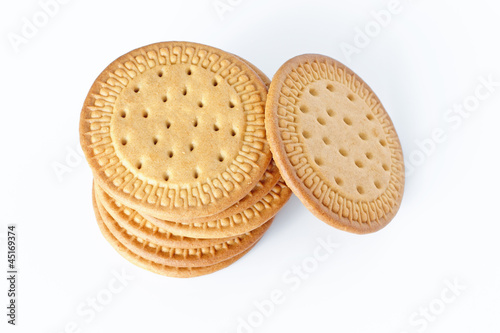 Biscuits on white background