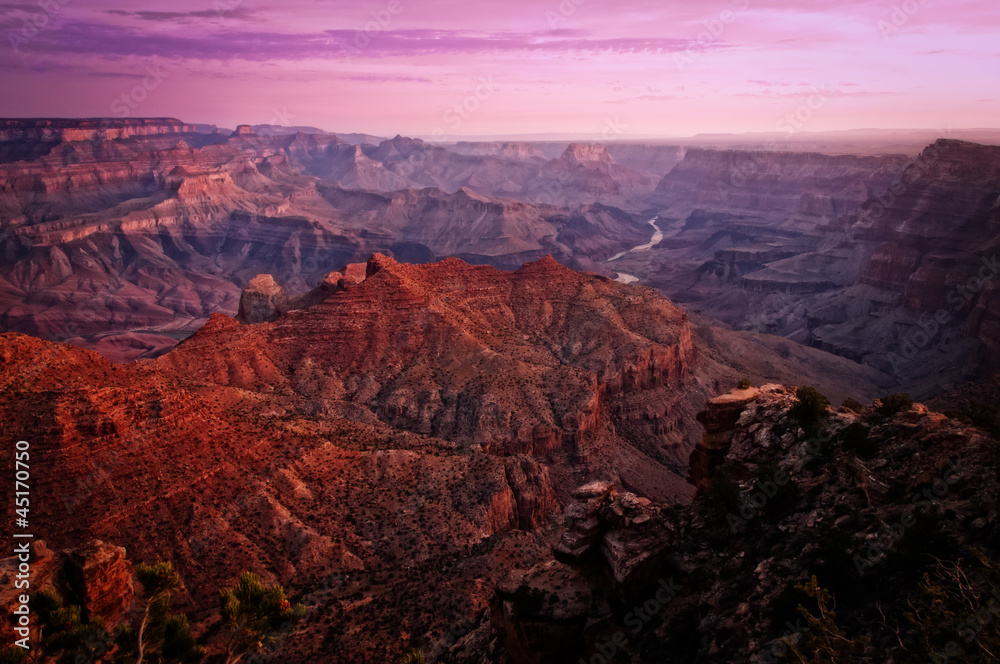 Grand canyon colorful sunrise
