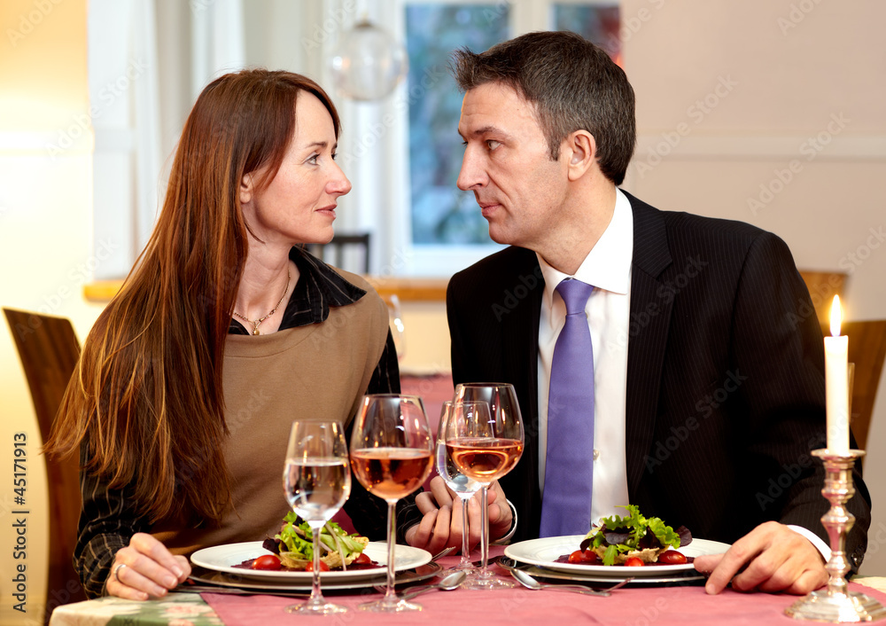 Man and Woman Having a Meal Together Man and Woman Having a Meal Together