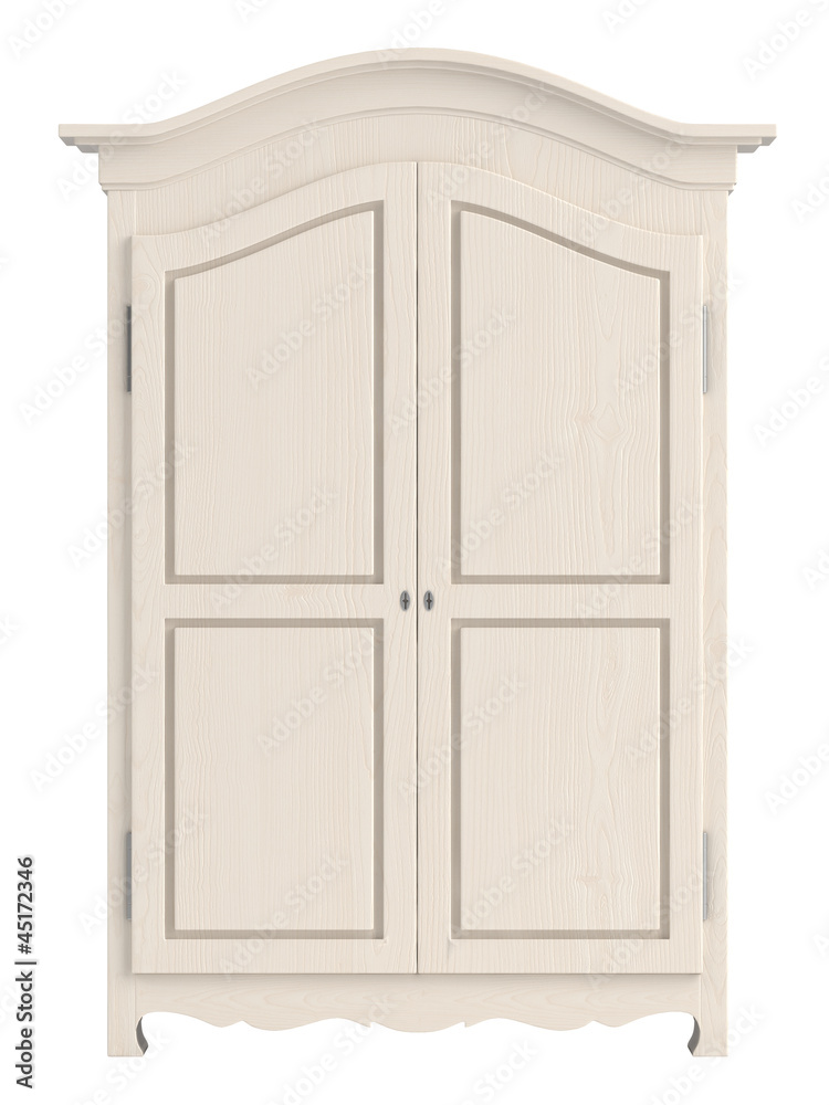 White painted wooden cupboard White painted wooden cupboard