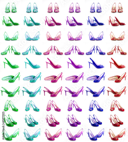 Collage - Stylish colorful shoes