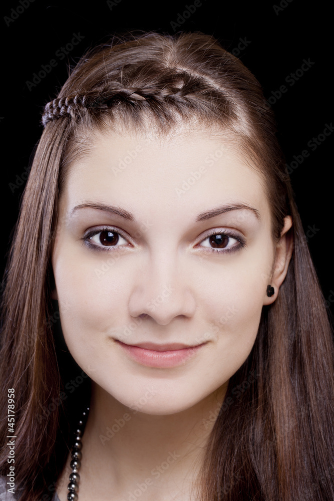 Fototapeta premium Tight Portrait Attractive Young Caucasian Teen Girl