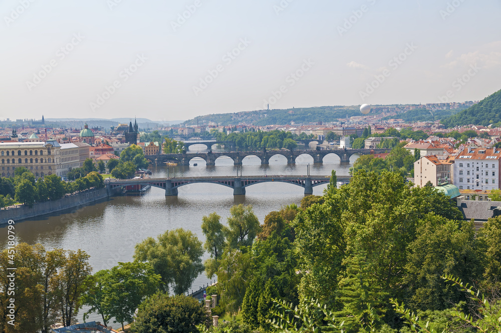 Prague river and bridges