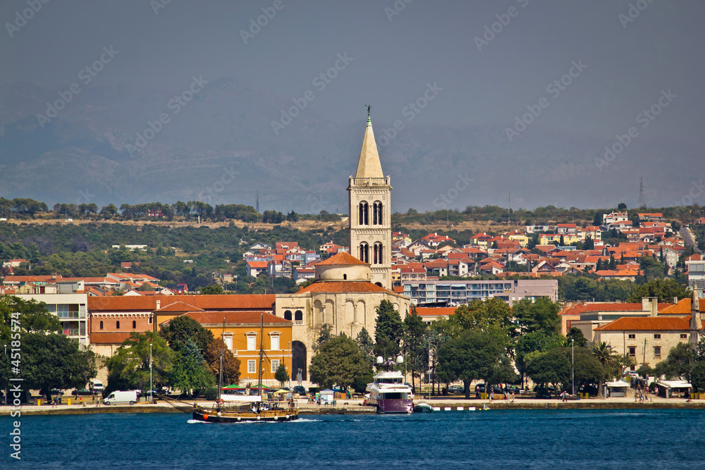 Zadar waterfront view from the sea