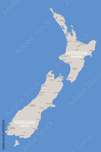 Neuseeland Landkarte photo