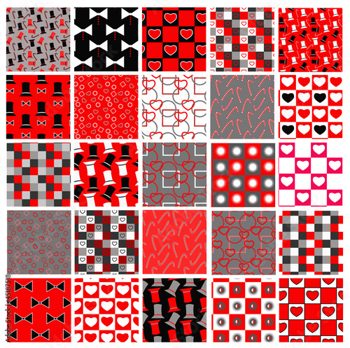 set of red and black celebration patterns