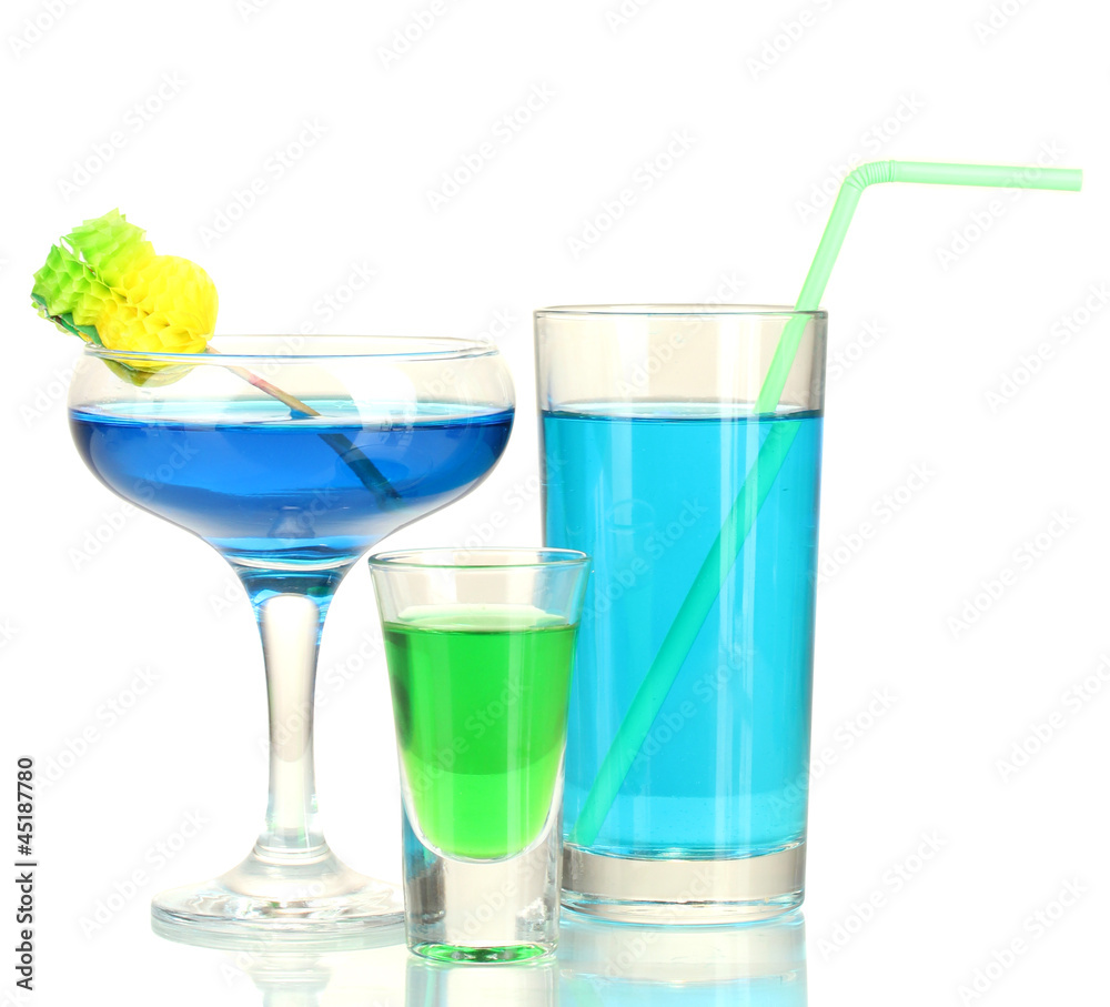 a variety of alcoholic drinks isolated on white a variety of alcoholic drinks isolated on white