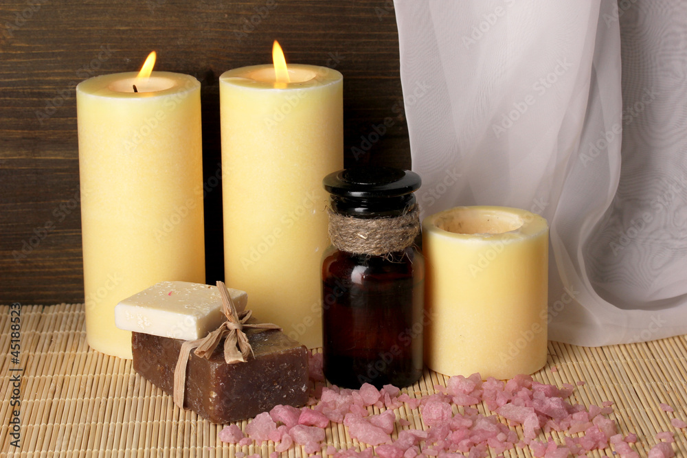 Bottle with aromatic oils with accessories for relaxation Bottle with aromatic oils with accessories for relaxation