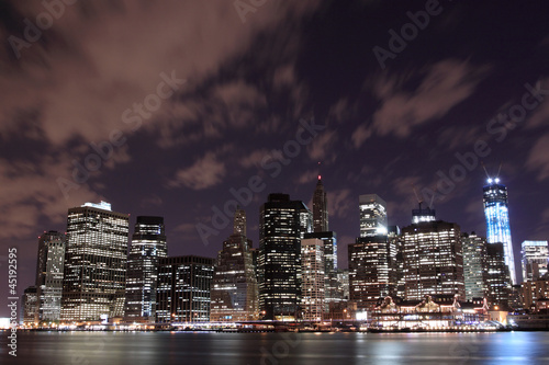 Manhattan Skyline At Night  New York City