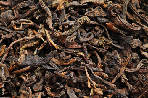 Black tea loose dried tea leaves © leungchopan