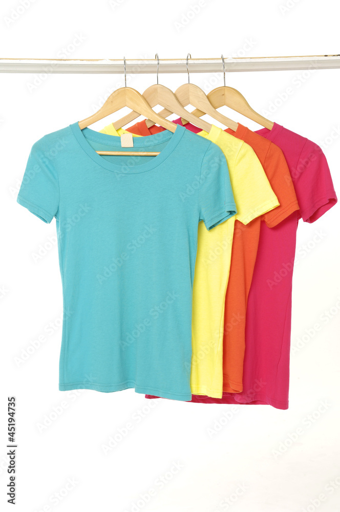 colored Tee Shirts display colored Tee Shirts display