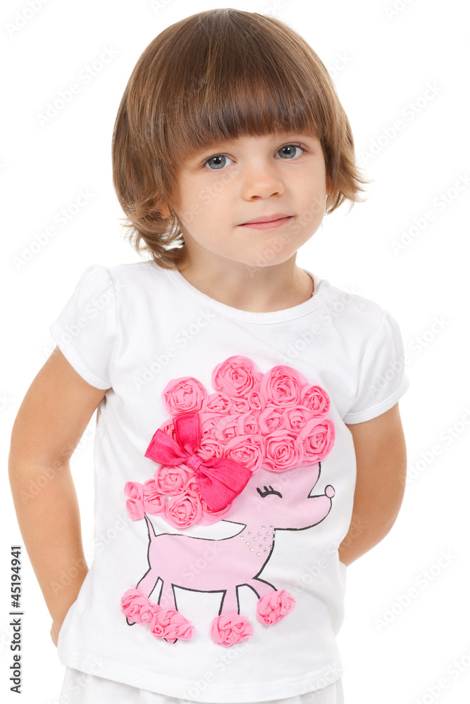 Studio portrait of a girl four years in dressy clothes Studio portrait of a girl four years in dressy clothes