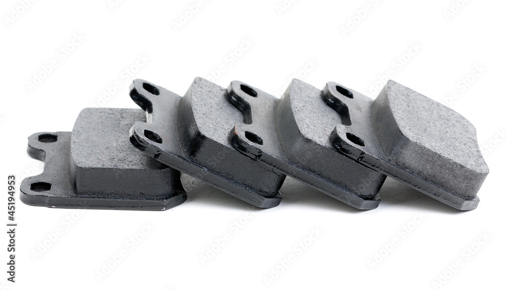 Set of brake pads, isolate on white Set of brake pads, isolate on white