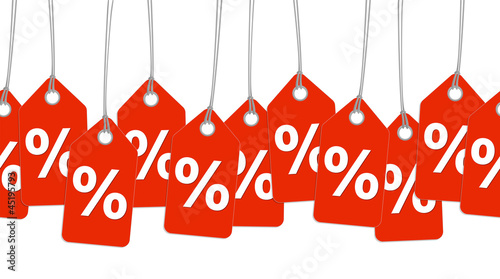 rote Anhänger mit % Zeichen - endlos