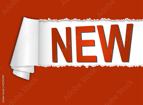 aufgerissenes Papier mit NEW