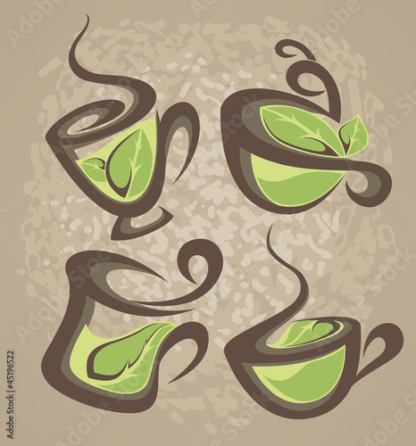 herbal tea,  collection of cups full of organic drinks