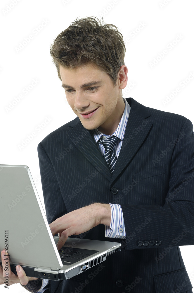 Businessman using laptop computer Businessman using laptop computer