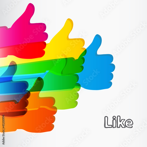 Like and Thumbs Up symbol. Abstract background.