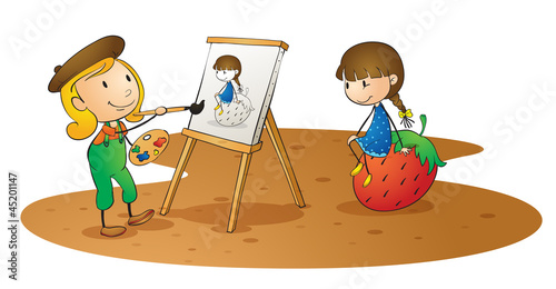 girls doing painting
