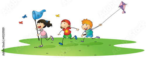 kids playing with kites