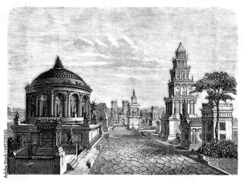 Canvas Print Antique Rome : a street - The Via Appia