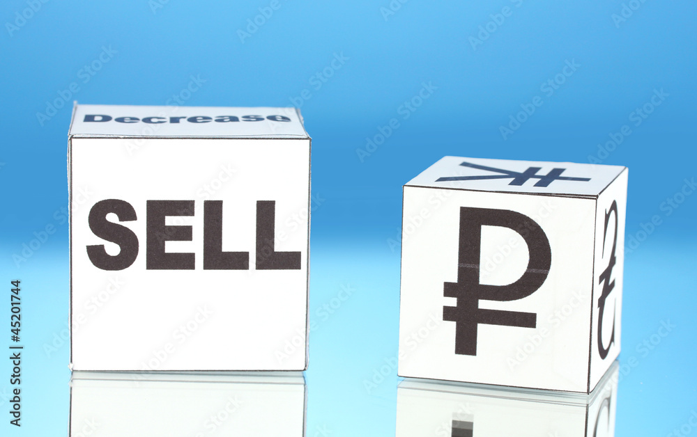 forex. currency in the white dices on blue background forex. currency in the white dices on blue background