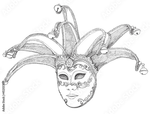 Venetian Mask - vector drawing