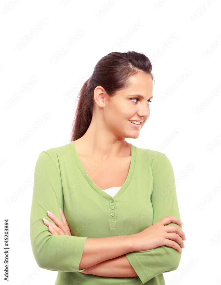 Portrait of a young college girl, isolated on white Portrait of a young college girl, isolated on white