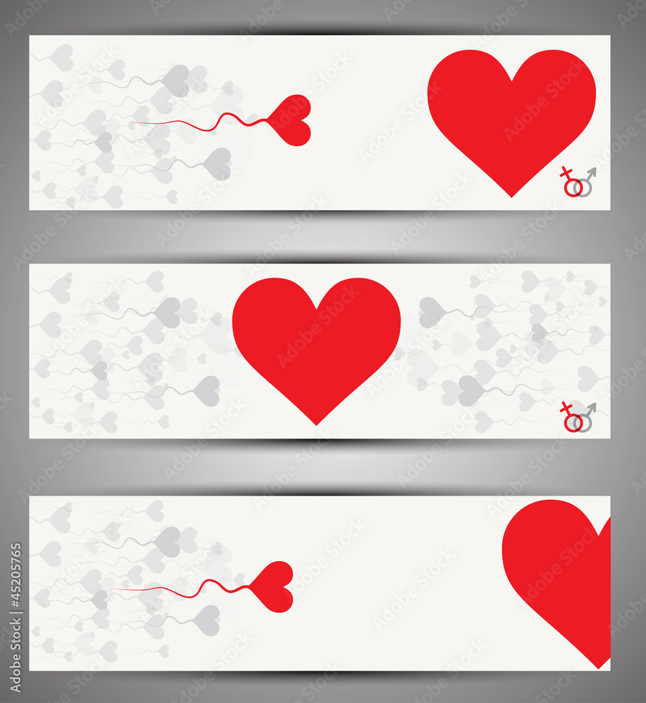 Set of web banners. Vector. Love theme
