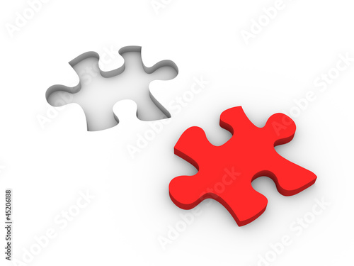 3d illustration of puzzle peace solution