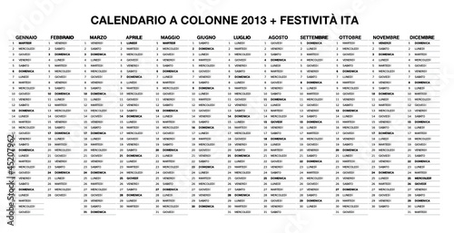 Calendario colonne 2013 + Festività ITA photo