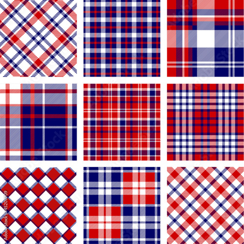 Plaid patterns, american flag colors