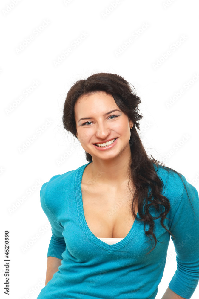 Closeup portrait of an attractive young woman smiling Closeup portrait of an attractive young woman smiling