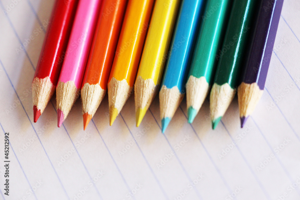 Colourful array of pencil crayons Colourful array of pencil crayons