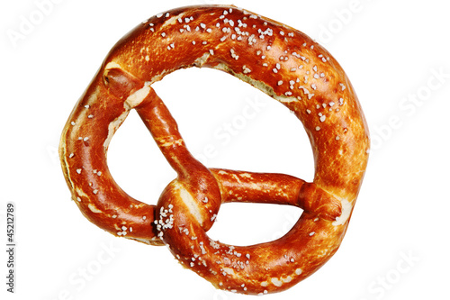 bavarian pretzel isolated on white