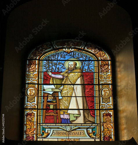 St Francois sales, stained glass photo