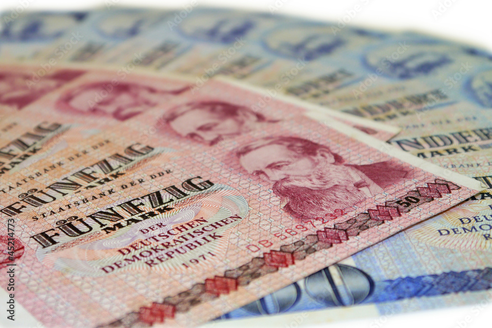 Obraz premium DDR Geldfächer, Geldscheine 