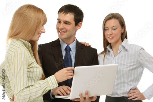 Businesspeople with a laptop