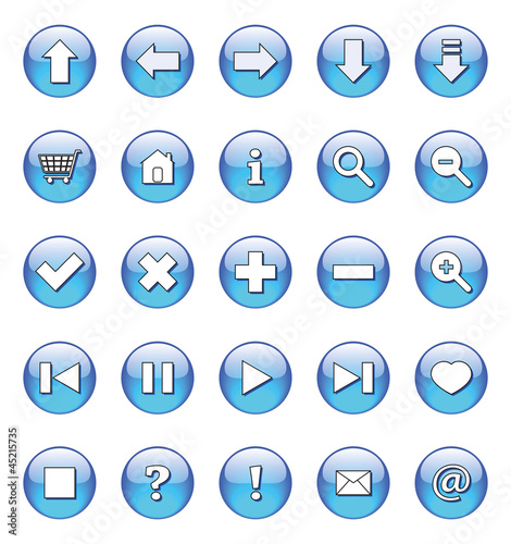 web buttons icons, signs, vector
